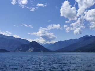 Fototapeta na wymiar Lago Maggiore in summer near Verbania Italy