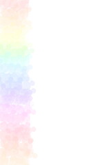 Fototapeta na wymiar White background with rainbow colored edges on one side.
