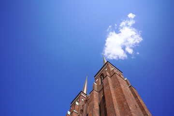 Roskilde Cathedral on a bright summer day - 450082494