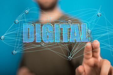 Big data and artificial intelligence concept. Machine learning and cyber mind domination
