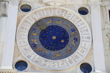 The clock of the tower in Piazza San Marco in Venice