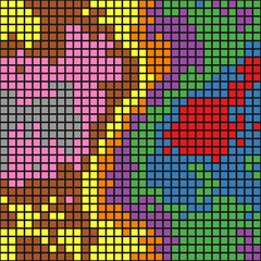 Color Pixels Cloud Abstract Computational Generative Art background illustration