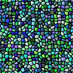 Panele Szklane  Green and blue seamless mosaic stained glass texture design