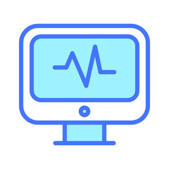 Ecg Reading Healthcare Medical, vector graphic Illustration Icon.