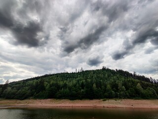 Schwarzenbachtalsperre beautiful lake in the Black Forest in Germany in summer