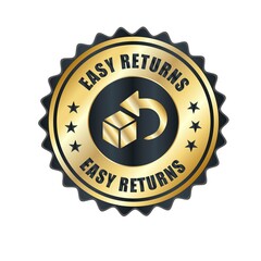 Easy Returns vector logo. trust badges. easy returns icons, 