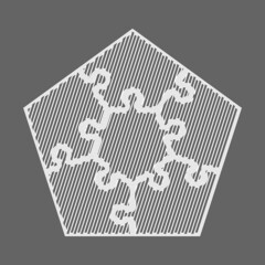 Five piece puzzle business presentation. Circle infograph. 5 step process diagram. Five section compare banner.