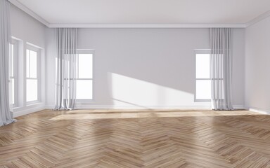 empty room modern bright interiors. 3D rendering ,3d illustration