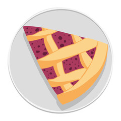 Piece of berry pie. Vector Illustration.