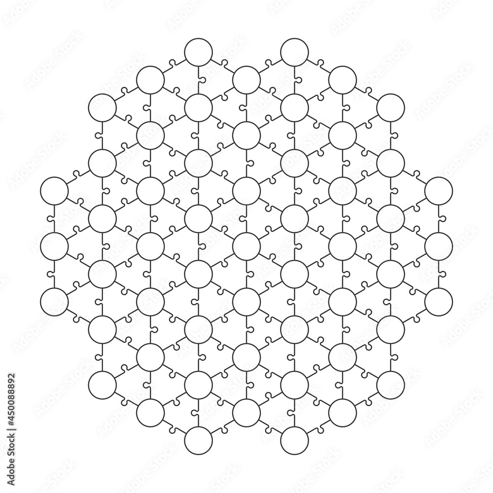 Poster a lot of piece flat puzzle presentation. many step puzzles business background. simple pattern. sect