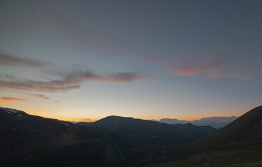sunset in the mountains