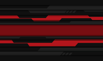 Abstract red grey black cyber geometric design modern futuristic technology background vector illustration.