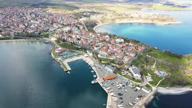 Aerial view of Town of Tsarevo, Burgas Region, Bulgaria 