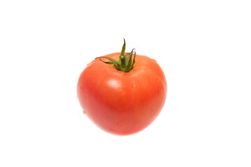 Red ripe tomato isolated on white background.