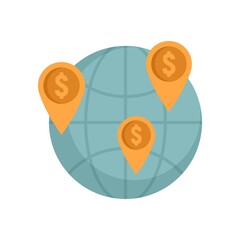 Global crowdfunding icon flat isolated vector