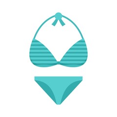 Bra swimsuit icon flat isolated vector