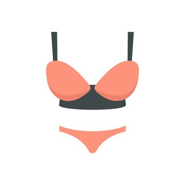 Female swimsuit icon flat isolated vector