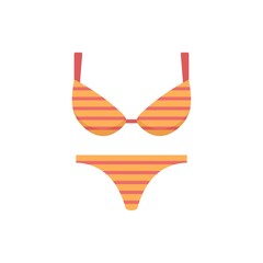 Hot girl swimsuit icon flat isolated vector