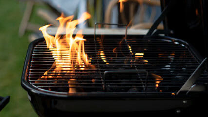 grill on fire