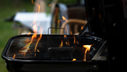 grill on fire