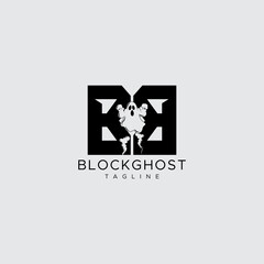 Unique and creative modern BB Ghost letter logo design icon vector illustration.