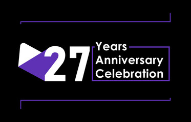 27 Years Anniversary Celebration Vector Template Design