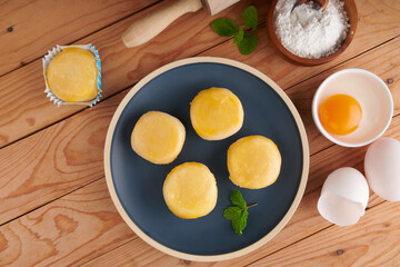 Chinese pastry, traditional dessert made from bean, flour and egg. Chinese Dessert Traditional, Sweet Dessert Chinese Style, Asian Dessert.