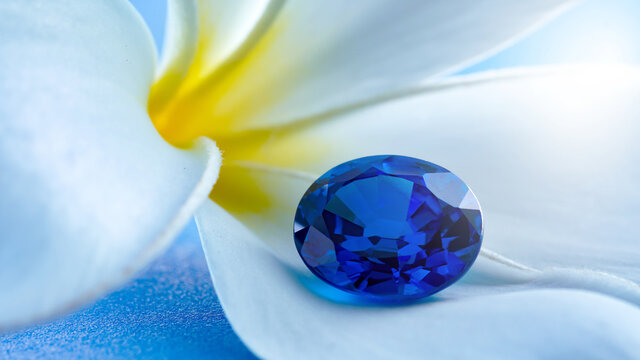 Blue sapphire Gemstone close up Shot