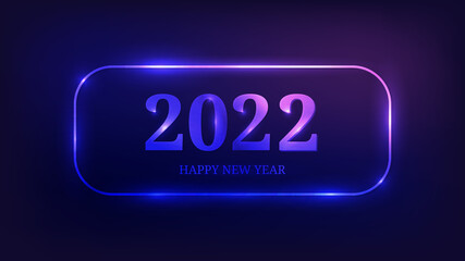 2022 Happy New Year neon background