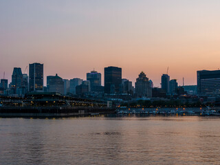 Fototapeta na wymiar Downtown of Montreal panorama at dusk