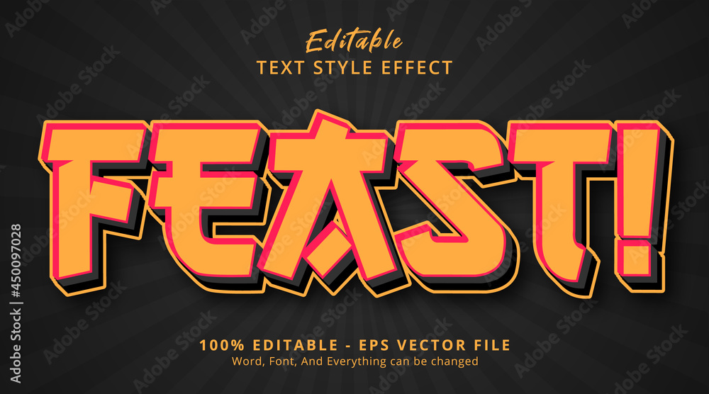 Poster editable text effect, feast text on japanese style effect