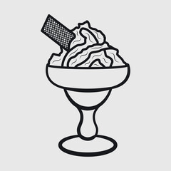 Ice Cream Outline | Ice Cream | Ice Cream Cone | Frozen yogurt | Summer | Sorbet | Dessert | Gelato | Ice Cream Monogram 
