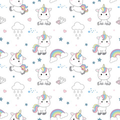 unicorn vector pattern. vector illustration.