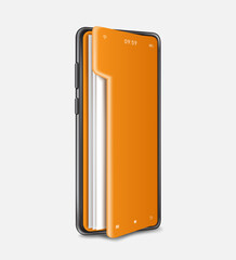 Templates folder to store data or store files on your smartphone,folder 3d isolated on white background for technology concept design