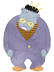 Happy Halloween Illustration of cute Frankenstein noticed