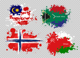 paint spot of flag en transparent background. Vector illustration
