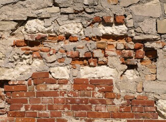 Stary ceglany mur - 450101878