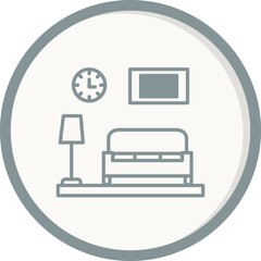 Living Room Linear Vector Icon Design