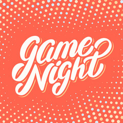 Game night. Vector handwritten lettering banner.