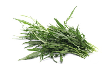 Fresh rocket or arugula (Eruca vesicaria) isolated on white background  