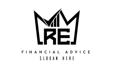 RE financial advice creative latter logo