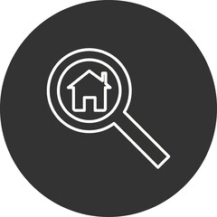 Search Line Circle Inverted Vector Icon Design
