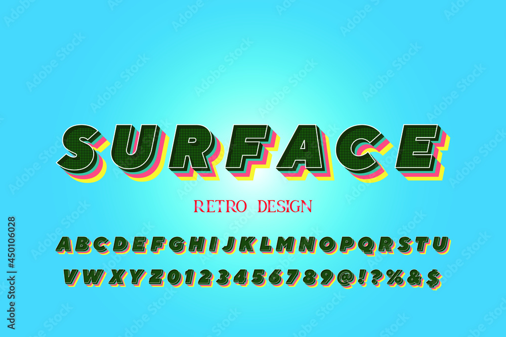 Poster font alphabet script typeface handcrafted handwritten vector label design old style.shadow effect.vi