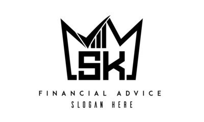 SK financial advice creative latter logo