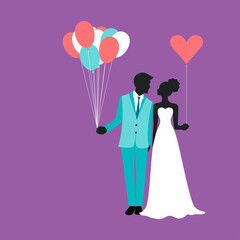 Bride Groom Lovely Couple Pattern Background.