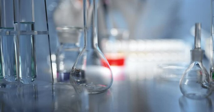 lab glassware science laboratory research and development concept