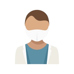 Fototapeta premium Dentist avatar icon flat isolated vector