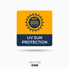 Creative (SPF 100) Icon ,Vector sign.