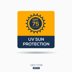 Creative (SPF 75) Icon ,Vector sign.