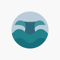 Whale Big Fish Logo Icon